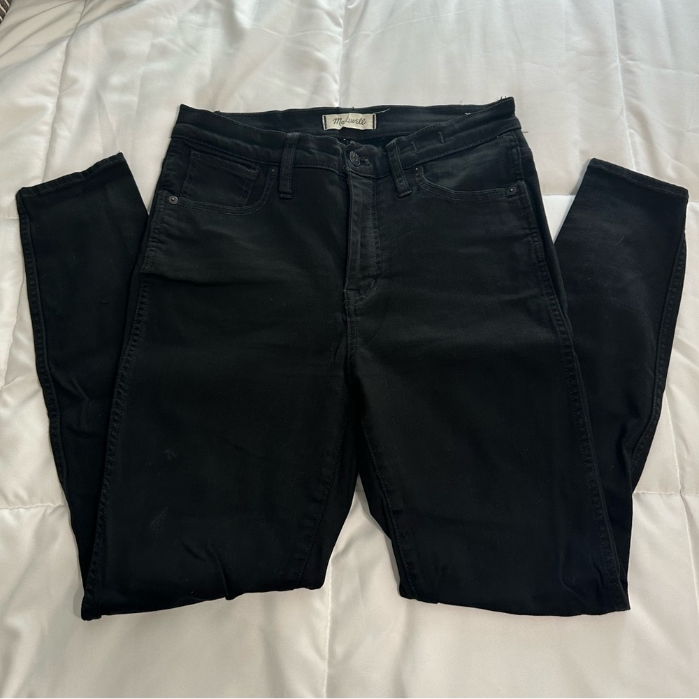 Madewell black 10” high rise skinny jeans 29